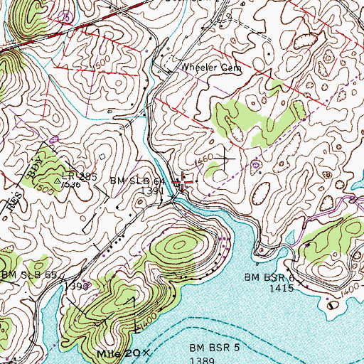 Topographic Map of Boring, TN