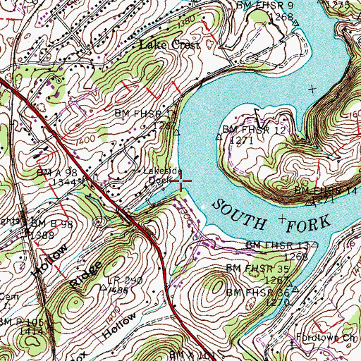 Topographic Map of Brown Creek, TN