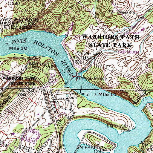 Topographic Map of Childress Ferry (historical), TN