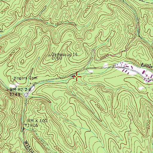Topographic Map of Civilian Conservation Corps Camp Shelby (historical), TN