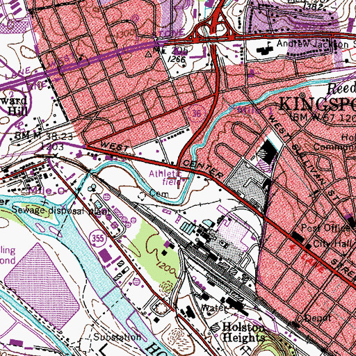 Topographic Map of Cloud Park, TN