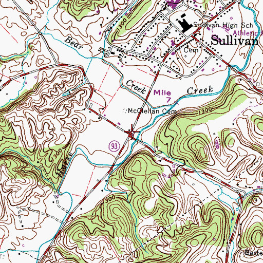 Topographic Map of Cloverbottom (historical), TN