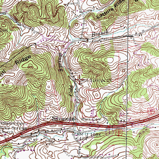 Topographic Map of Cold Springs School (historical), TN