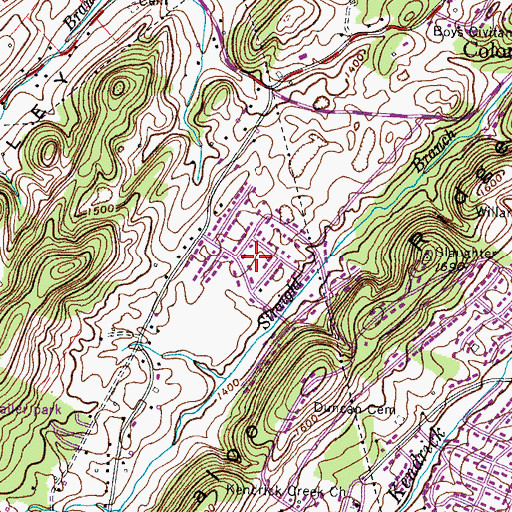 Topographic Map of Colonial Acres, TN