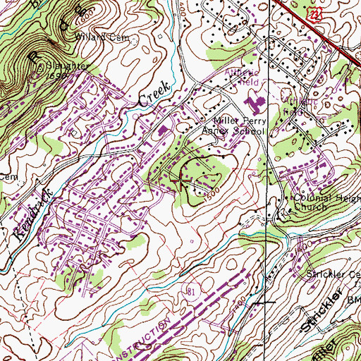 Topographic Map of Deerfield, TN