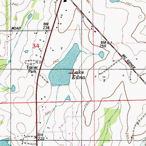 Topographic Map of Duggar Dam, AL
