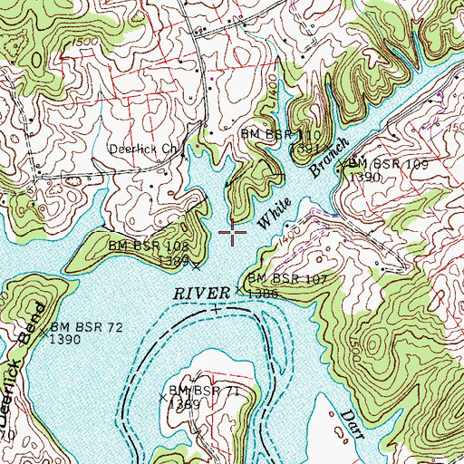 Topographic Map of Deer Lick School (historical), TN