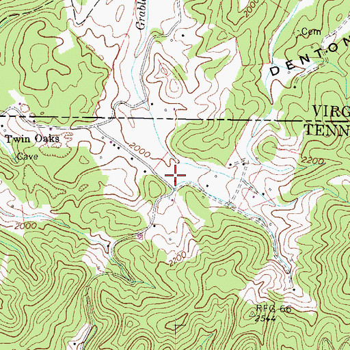 Topographic Map of Denton School (historical), TN
