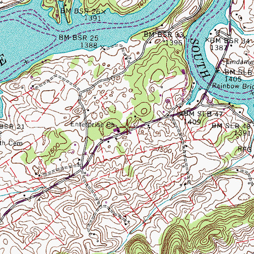 Topographic Map of Enterprise School (historical), TN