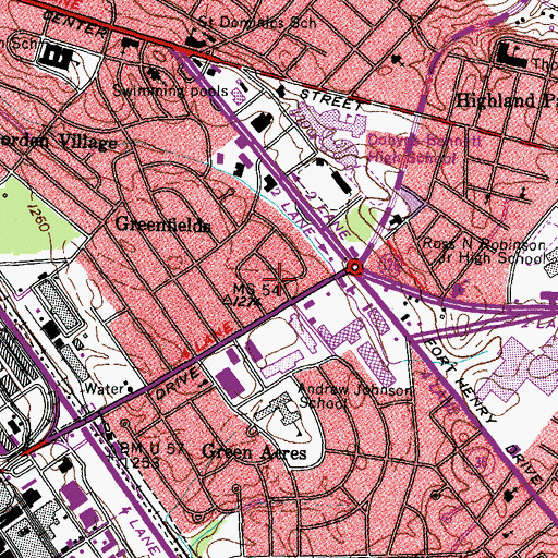 Topographic Map of Fairfield Church (historical), TN