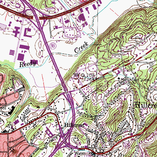 Topographic Map of Fox Run, TN