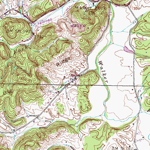 Topographic Map of Harbour, TN