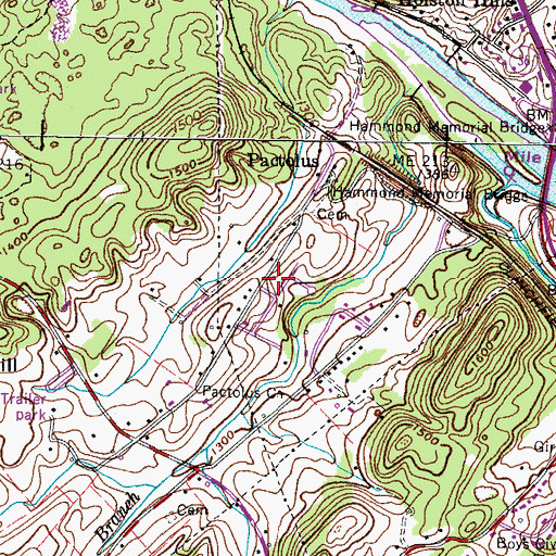 Topographic Map of Historic Hills, TN