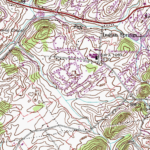 Topographic Map of Hobart Meadows, TN