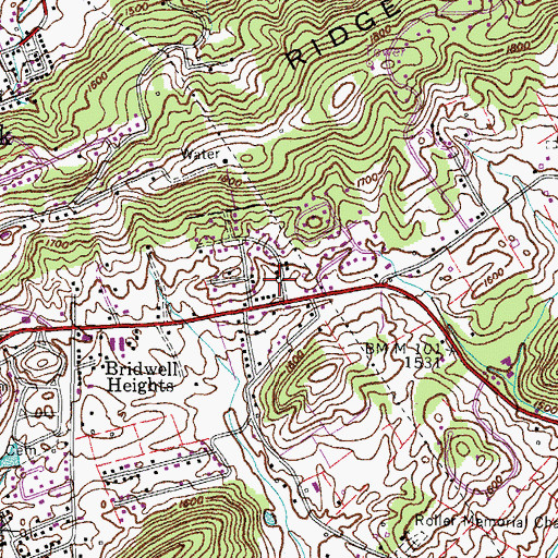 Topographic Map of Holiday Hills, TN