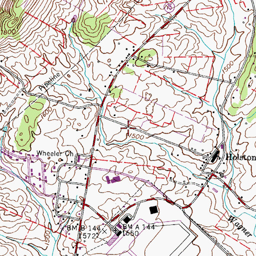 Topographic Map of Holston Middle School, TN