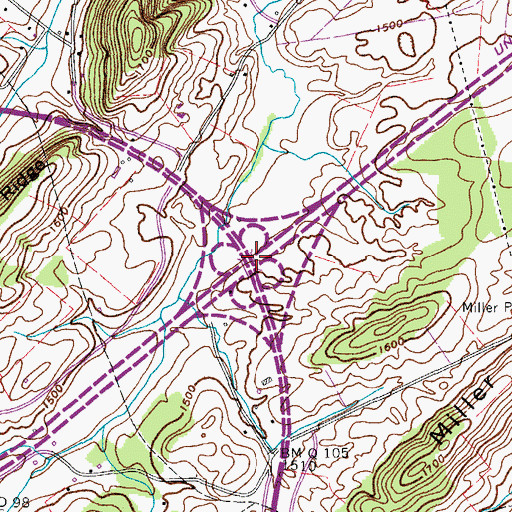 Topographic Map of Interchange 46, TN