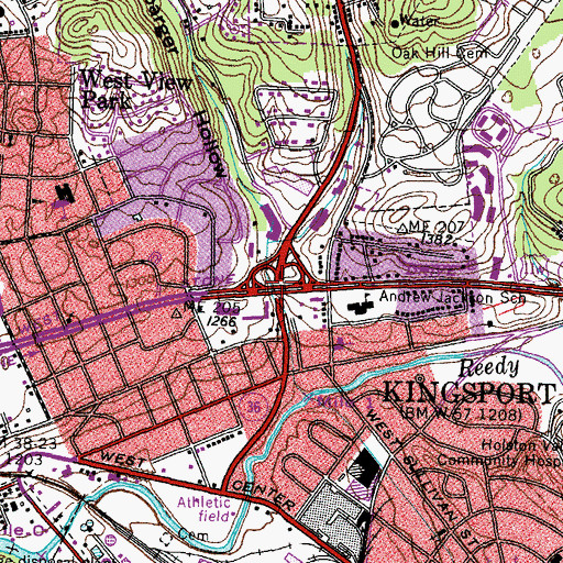 Topographic Map of Interchange 55, TN