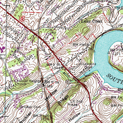 Topographic Map of Interchange 59, TN