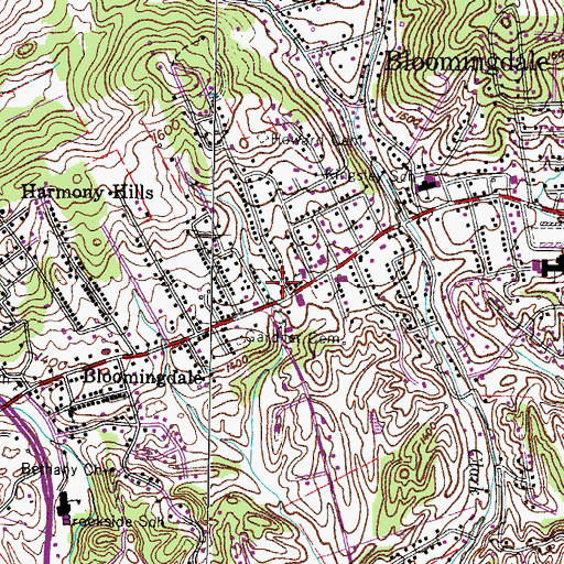 Topographic Map of Kingsley Church (historical), TN