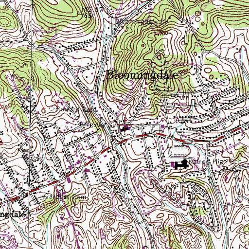 Topographic Map of Kingsley Elementary School, TN