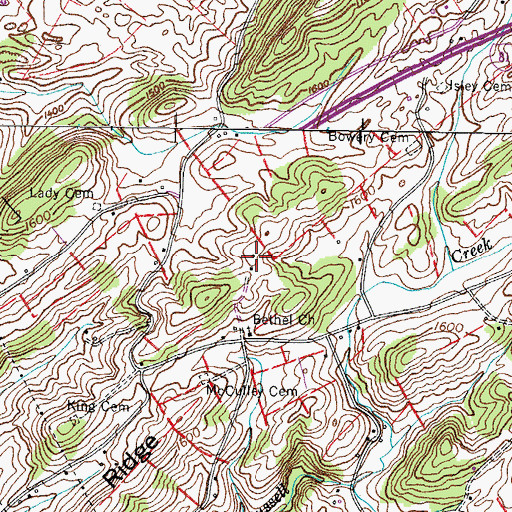 Topographic Map of Ladies Academy (historical), TN