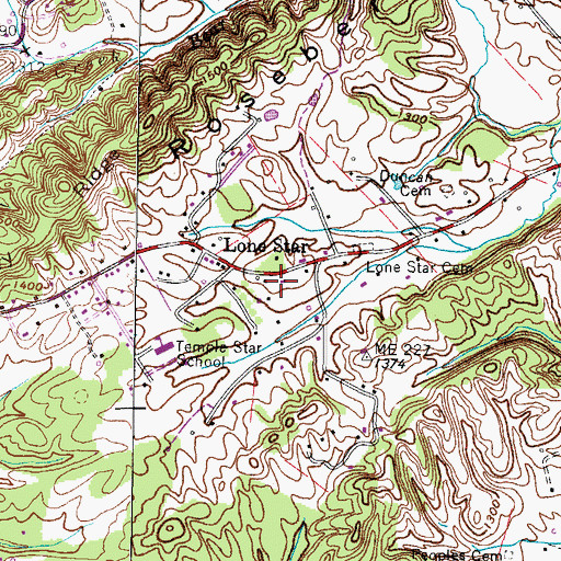 Topographic Map of Lone Star School (historical), TN