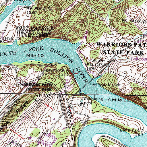 Topographic Map of Moody Bluff, TN