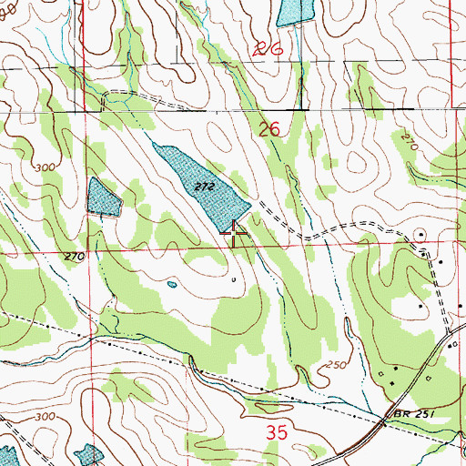 Topographic Map of Lee Merriweather Dam, AL