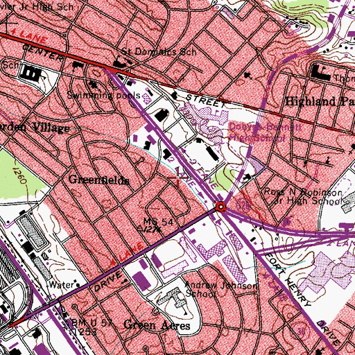 Topographic Map of Palmer Memorial Center for Crippled Children, TN