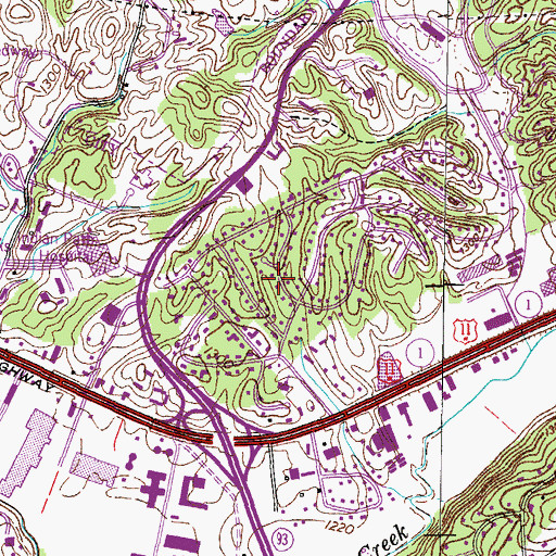 Topographic Map of Preston Forest, TN