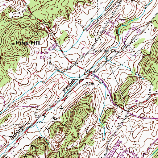 Topographic Map of Rock Springs Elementary School, TN