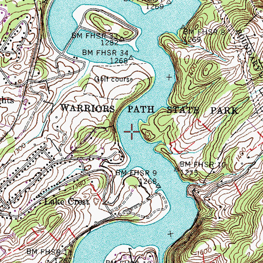 Topographic Map of Shirley Ferry (historical), TN