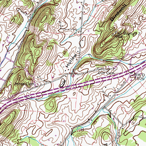 Topographic Map of Slaughter (historical), TN