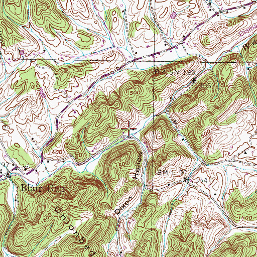 Topographic Map of Solomons Temple School (historical), TN
