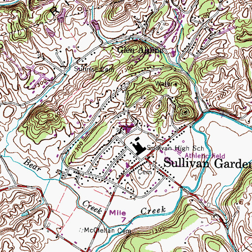 Topographic Map of Sullivan Elementary School, TN