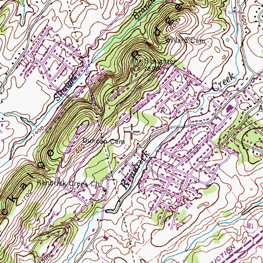 Topographic Map of Summer Hills, TN