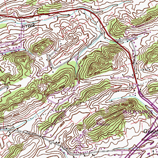 Topographic Map of Sunrise Valley, TN