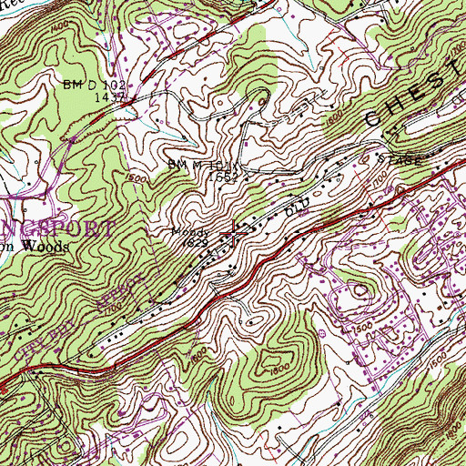 Topographic Map of Thomas Heights, TN