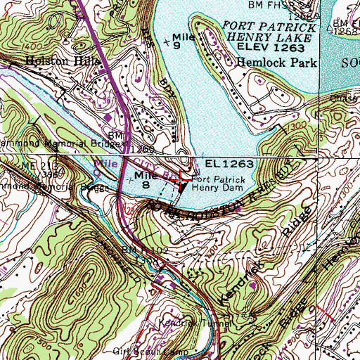 Topographic Map of Wexler Bend, TN
