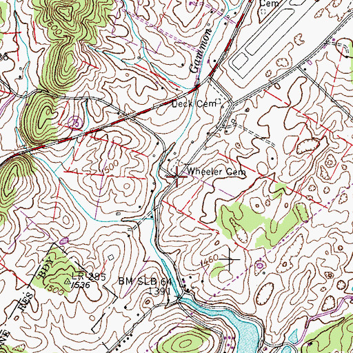 Topographic Map of Wheeler Chapel (historical), TN