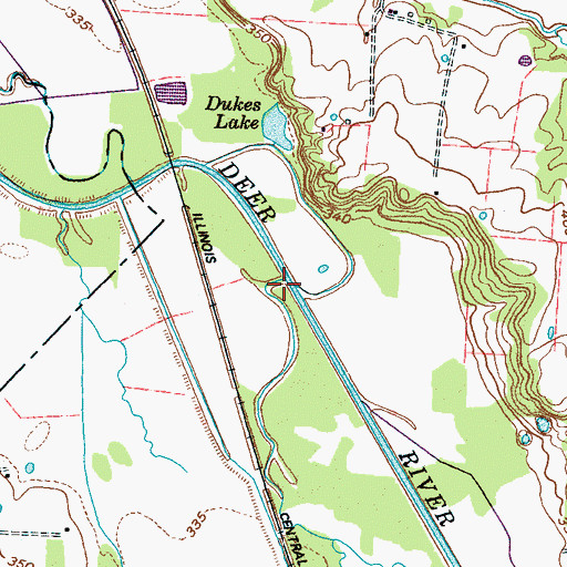 Topographic Map of Matthews Branch, TN