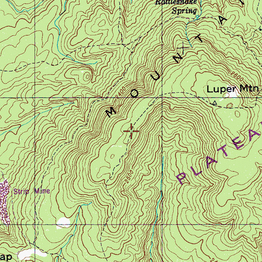 Topographic Map of Crab Orchard Mountains, TN