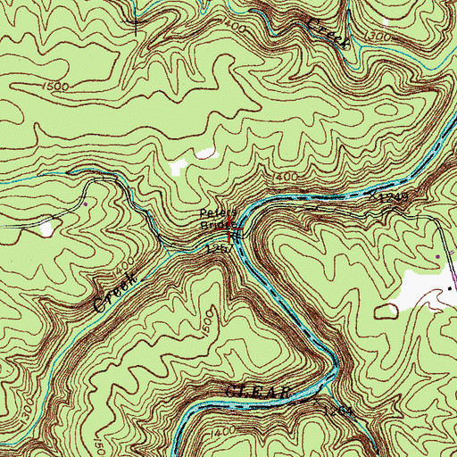 Topographic Map of Crooked Creek, TN