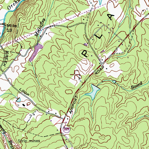 Topographic Map of Cumberland Plateau, TN