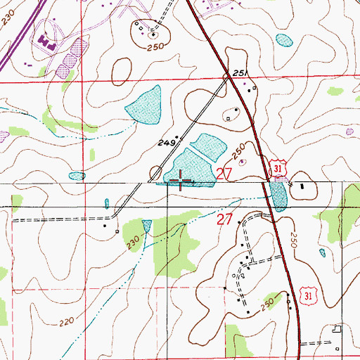 Topographic Map of Davis Number 5 Dam, AL