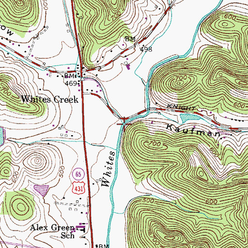 Topographic Map of Earthman Fork, TN