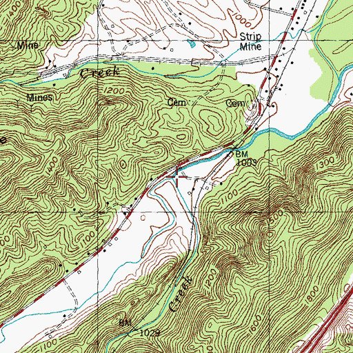 Topographic Map of Elk Fork Creek, TN