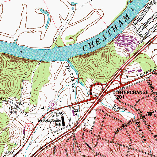 Topographic Map of Ewin Branch, TN