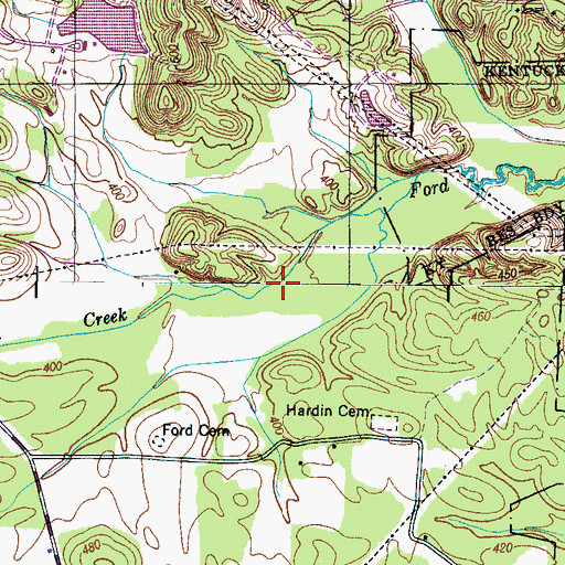 Topographic Map of Ford Creek, TN